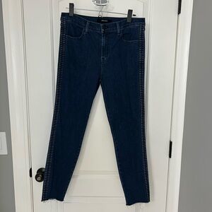 J Brand Alana High Rise Crop Skinny Jeans Women’s Size 30 Dark Wash Side Detail